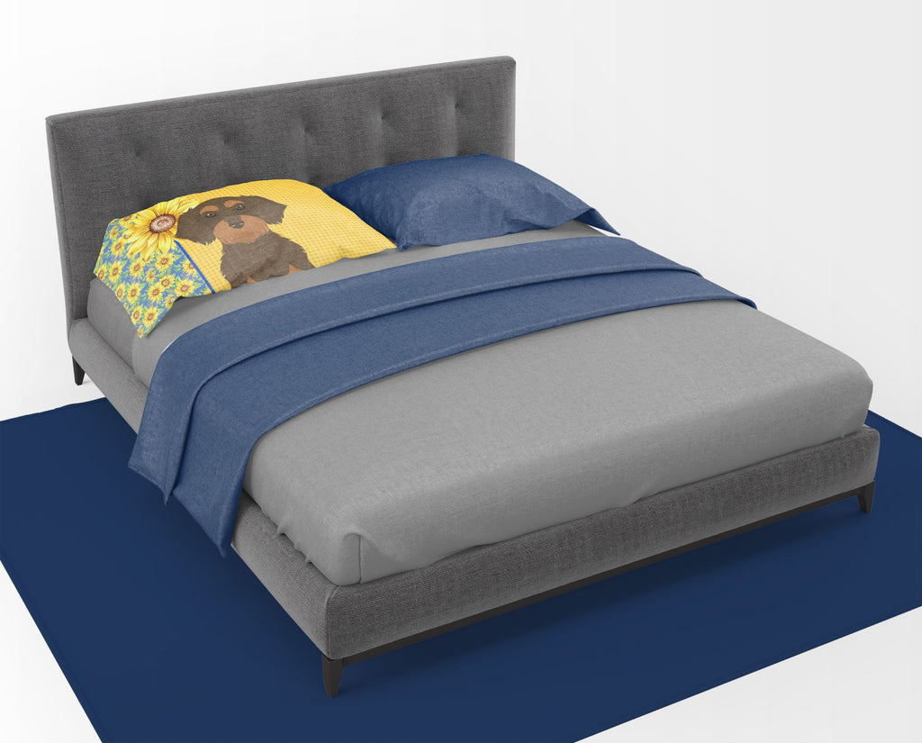 Summer Sunflowers Wirehair Dachshund Pillowcase