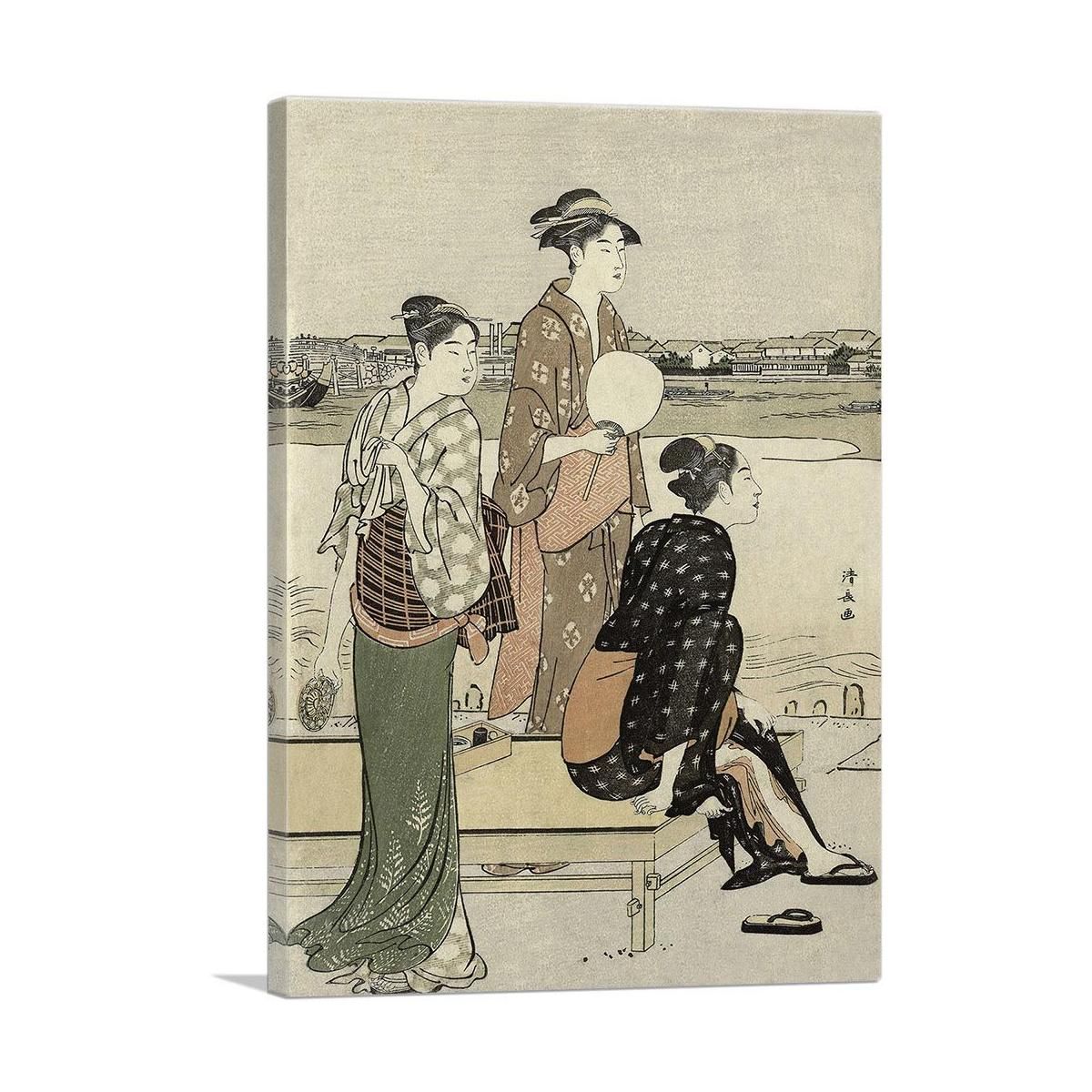 Summer Twilight on Banks of Sumida River Art