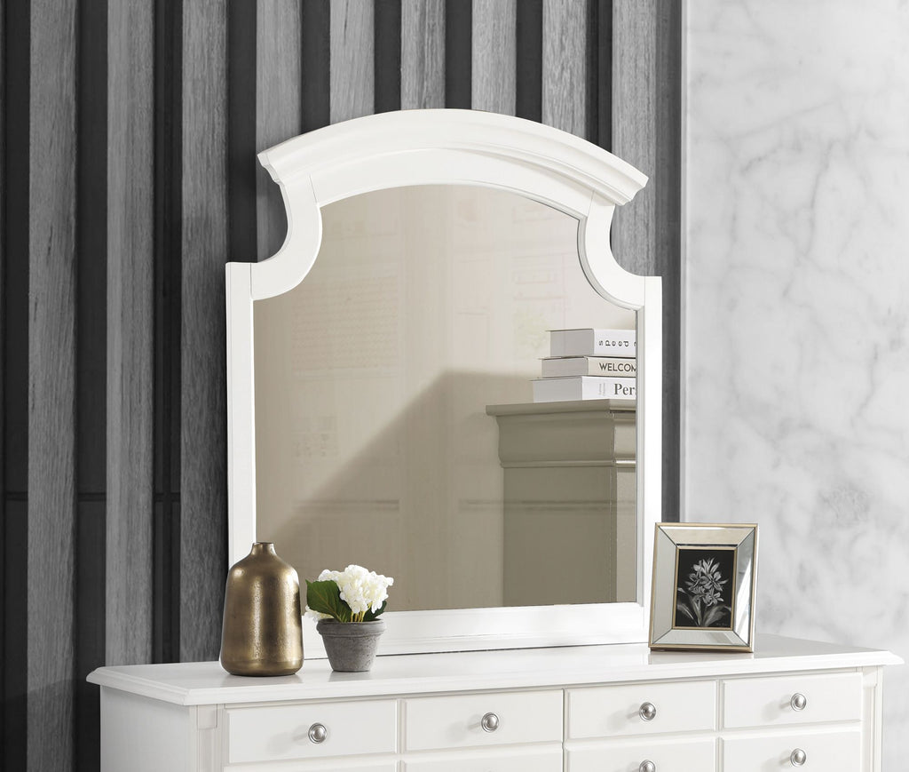 Real Wood Veneer Carved Mirror with Low Distortion Glass