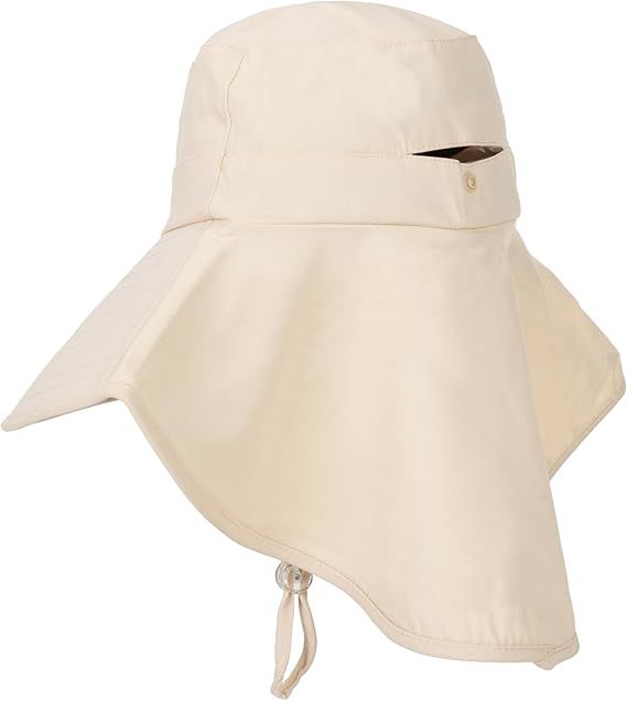 Wide-Brim Outdoor Sun Hat with Neck Flap
