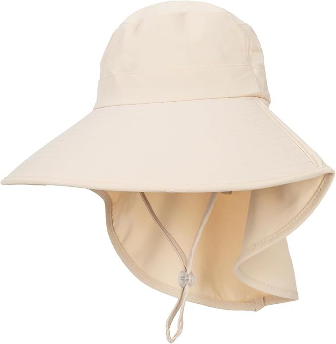 Wide-Brim Outdoor Sun Hat with Neck Flap