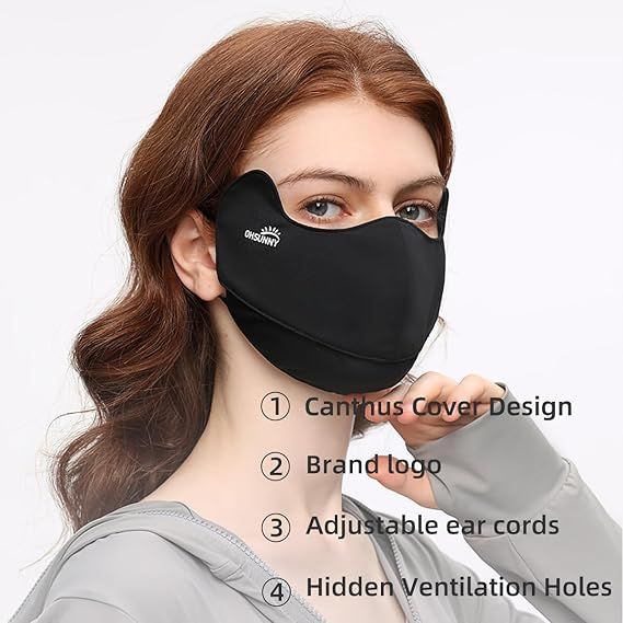 UV-Blocking Face Cover with UPF 50+ Protection for Outdoor Use