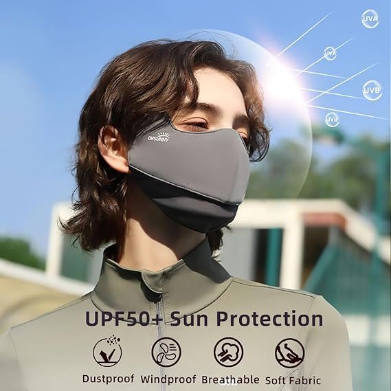 UV-Blocking Face Cover with UPF 50+ Protection for Outdoor Use
