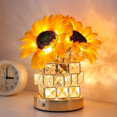Sunflowers Flower Lamp: Rechargeable Cordless Touch Table Lamp with 3-Color Dimming