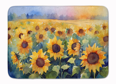 Sunflowers Watercolor Memory Foam Kitchen Mat – Anti-Fatigue Comfort with Non-Skid Safety