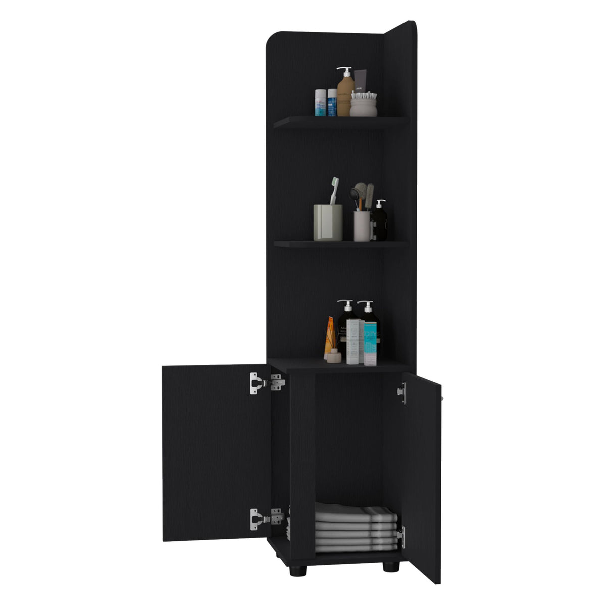 Sunriver Corner Cabinet with Open Shelving