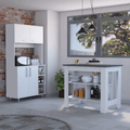 Surrey Kitchen Island and Pantry Cabinet Set