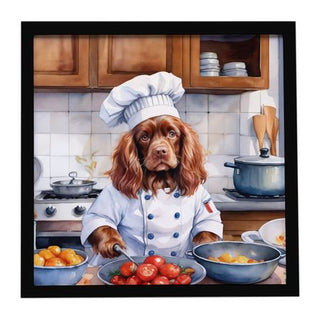 Sussex Spaniel The Chef Framed Wall Art