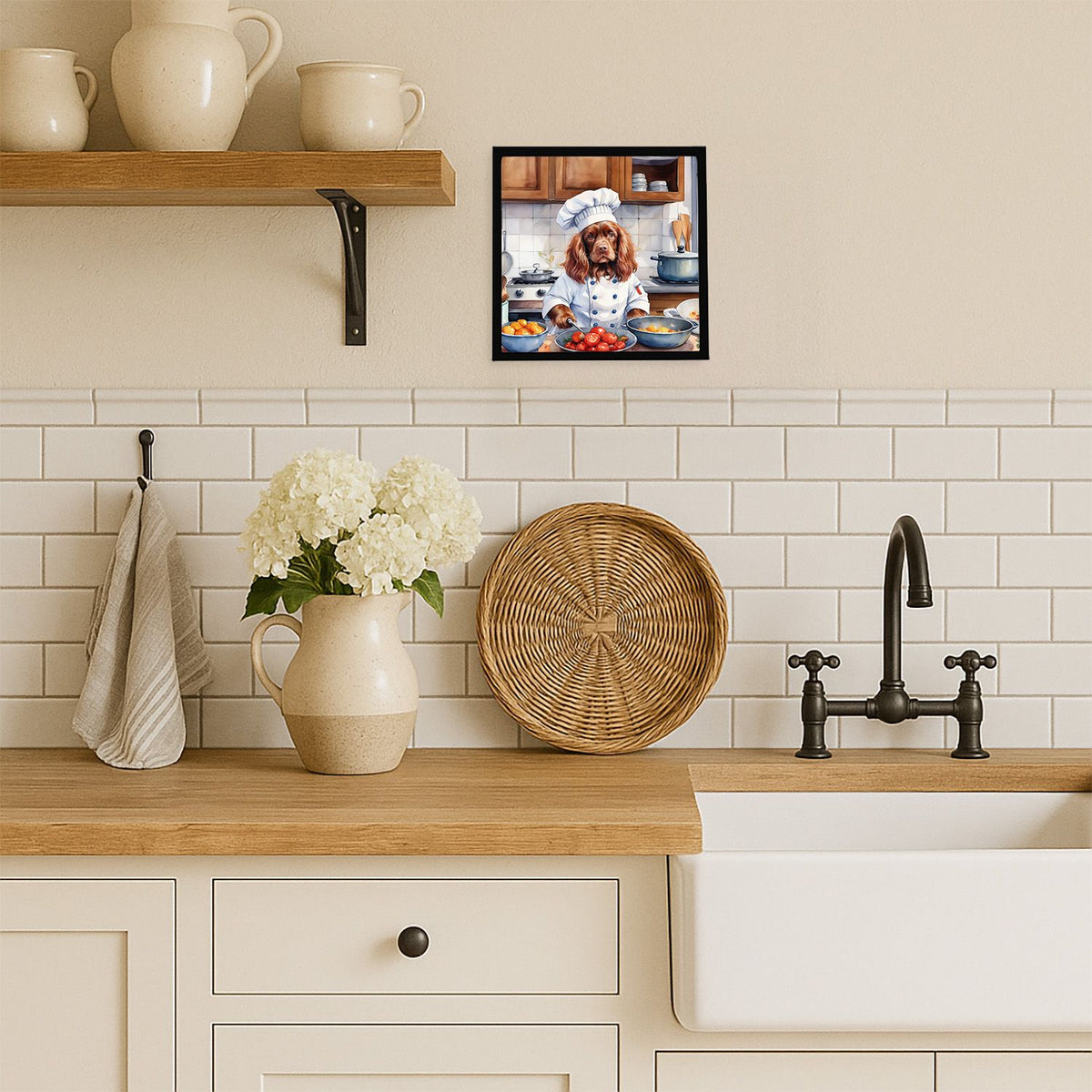 Sussex Spaniel The Chef Framed Wall Art