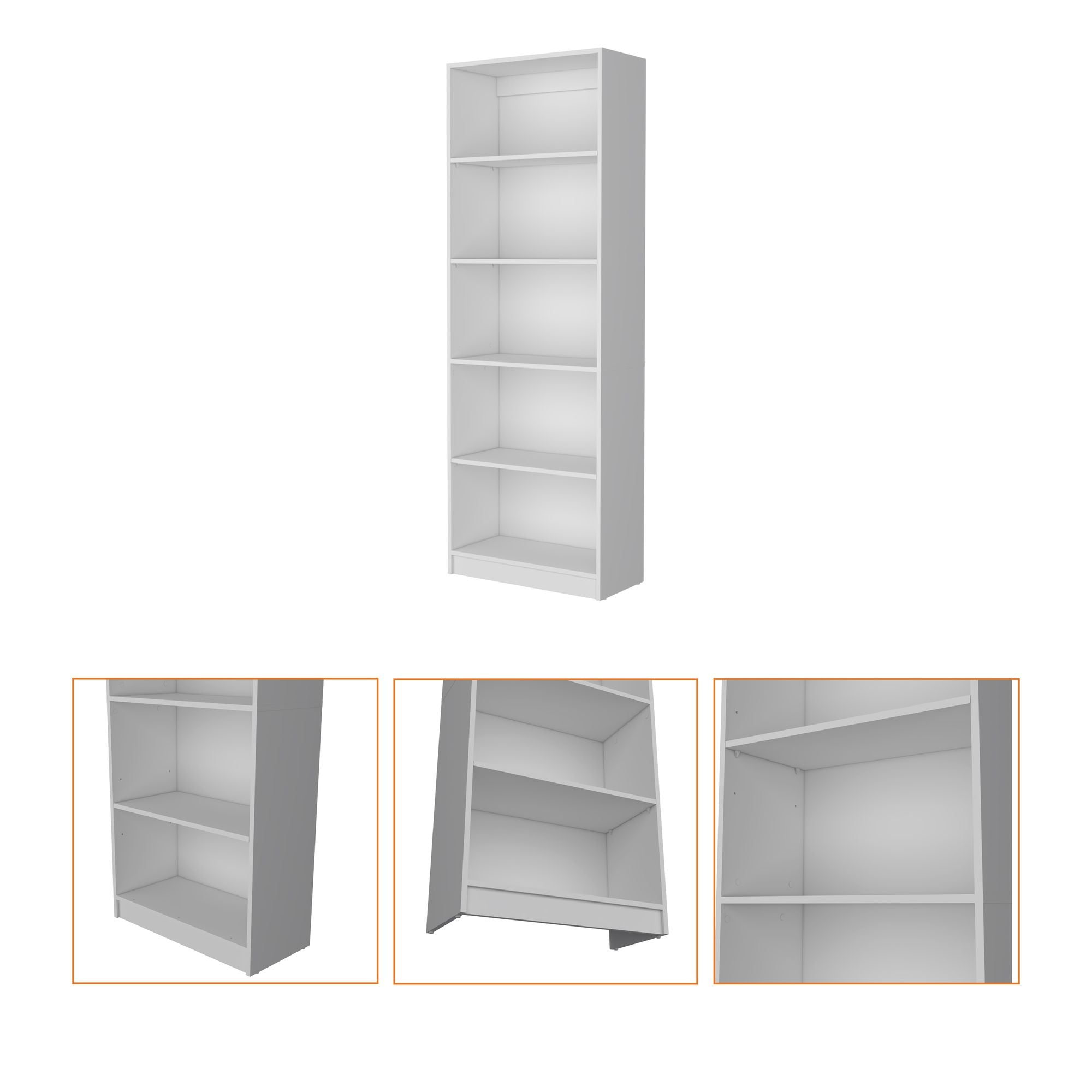 Sutton 4-Shelf Bookcase: Modern Storage for Any Room