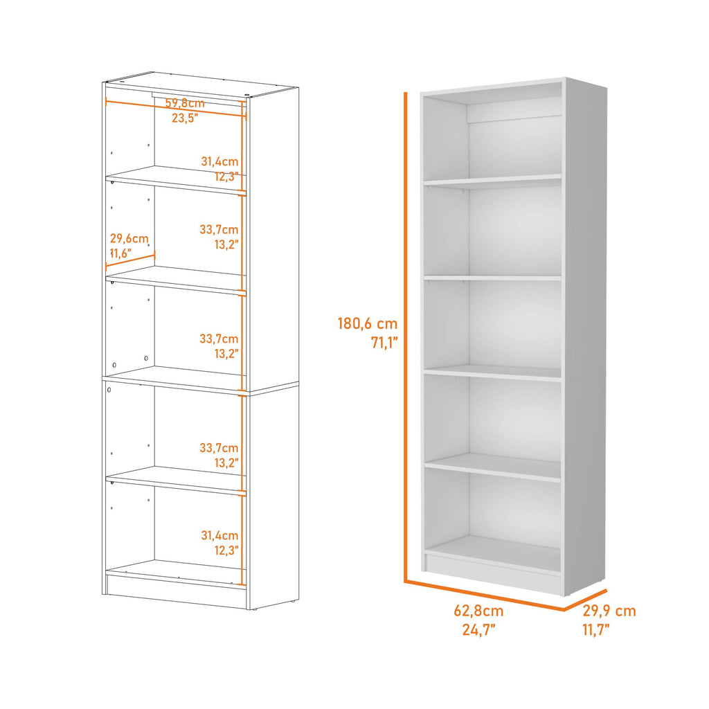 Sutton 4-Shelf Bookcase: Modern Storage for Any Room