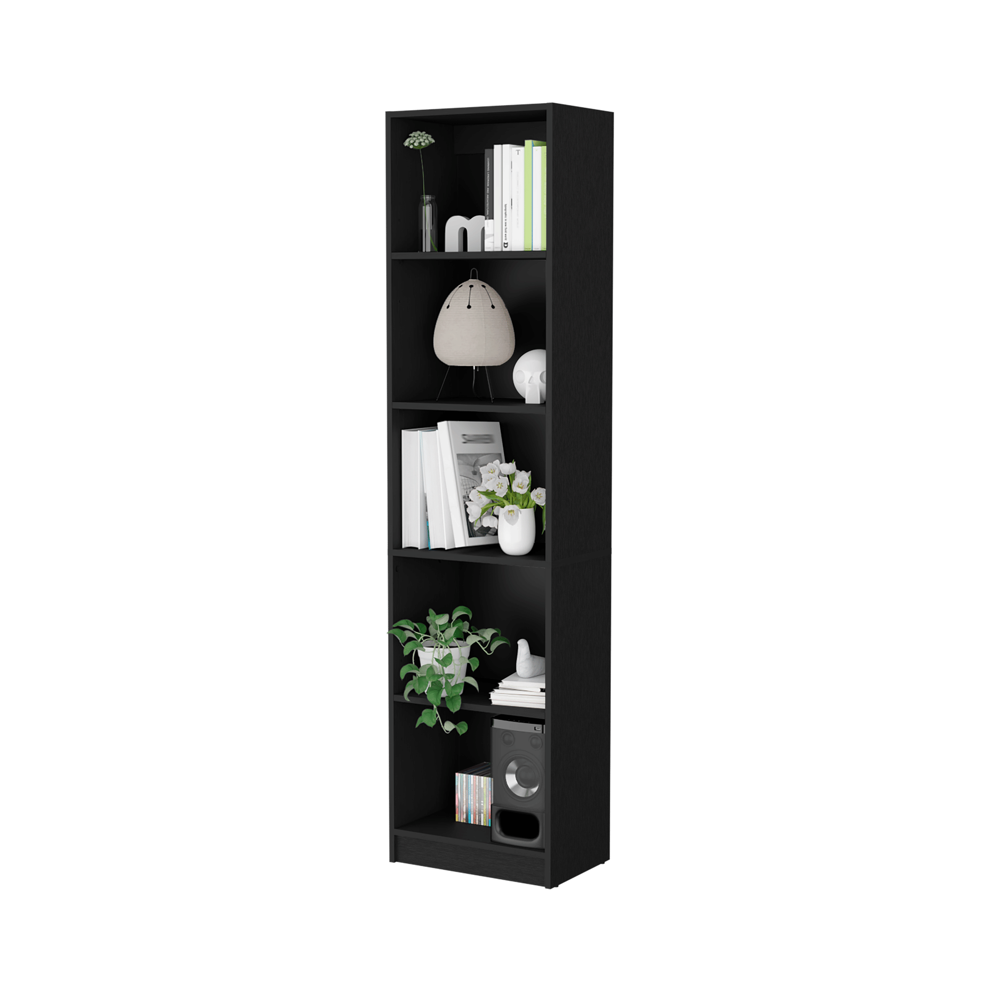 Sutton Slim Bookcase with 5 Shelves for Modern Living