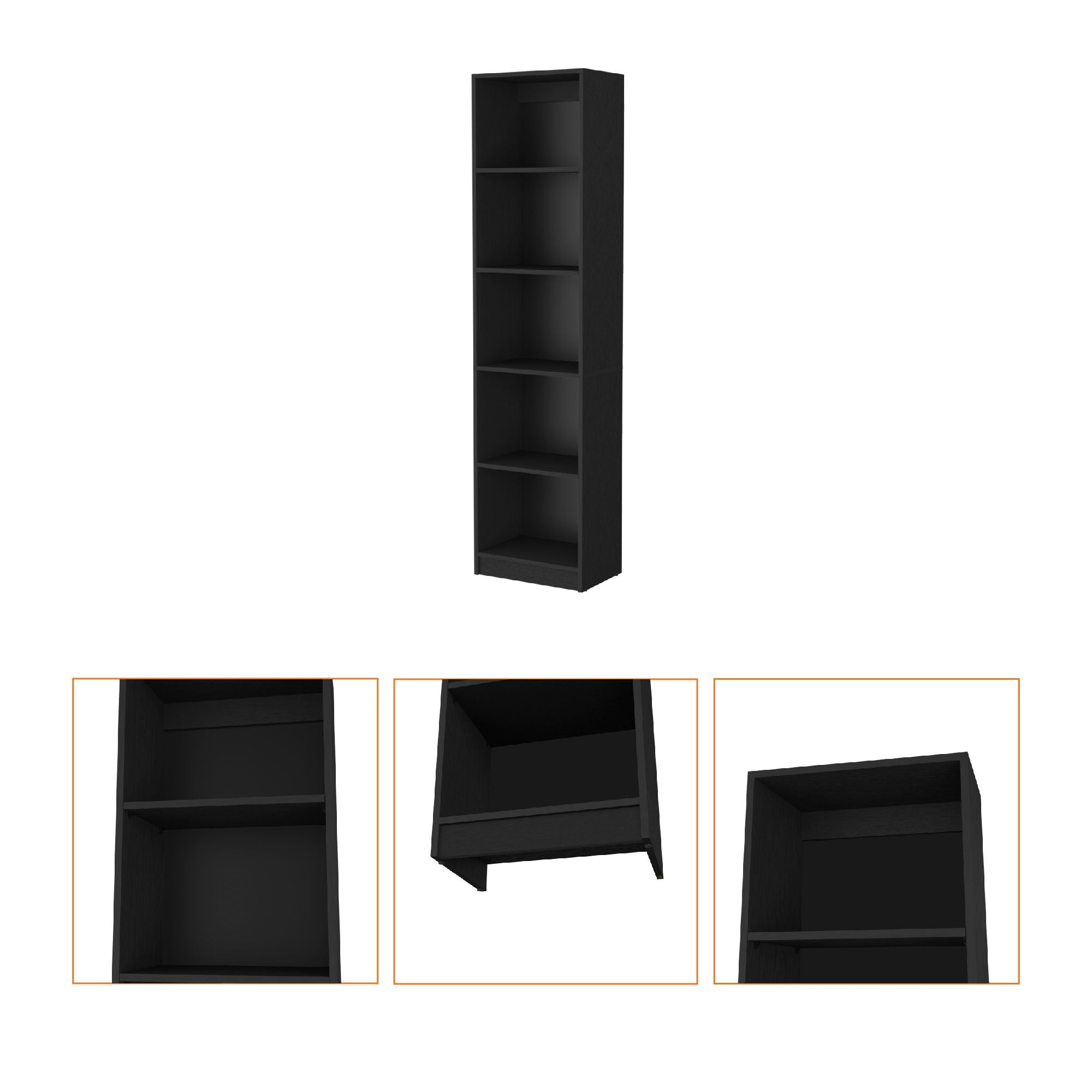 Sutton Slim Bookcase with 5 Shelves for Modern Living