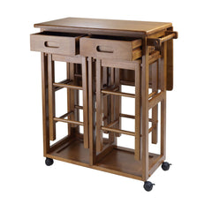 Suzanne 3-Pc Space Saver Set with Rolling Cart and Stools