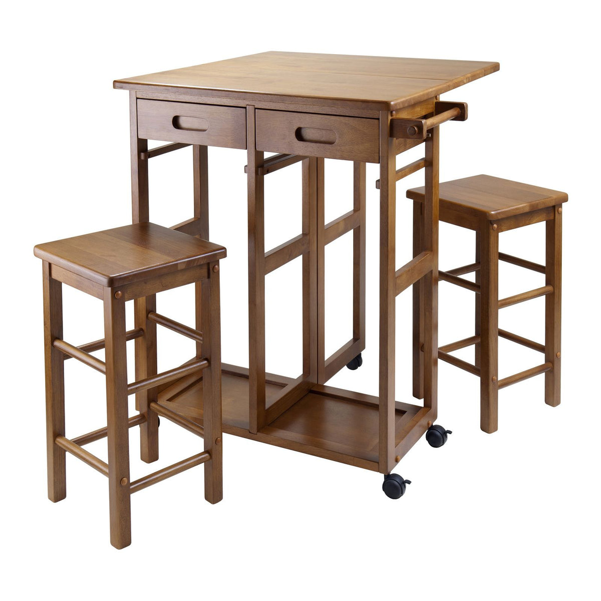 Suzanne 3-Pc Space Saver Set with Rolling Cart and Stools