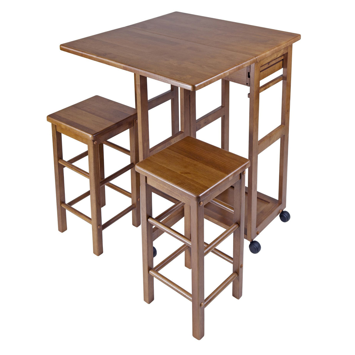 Suzanne 3-Pc Space Saver Set with Rolling Cart and Stools