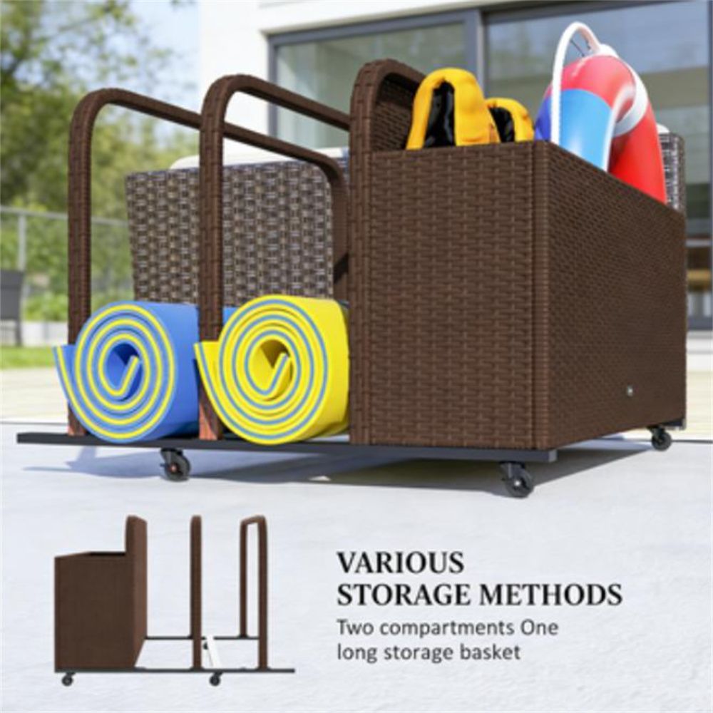 Three-Section Pool Float Storage Cart with Wheels