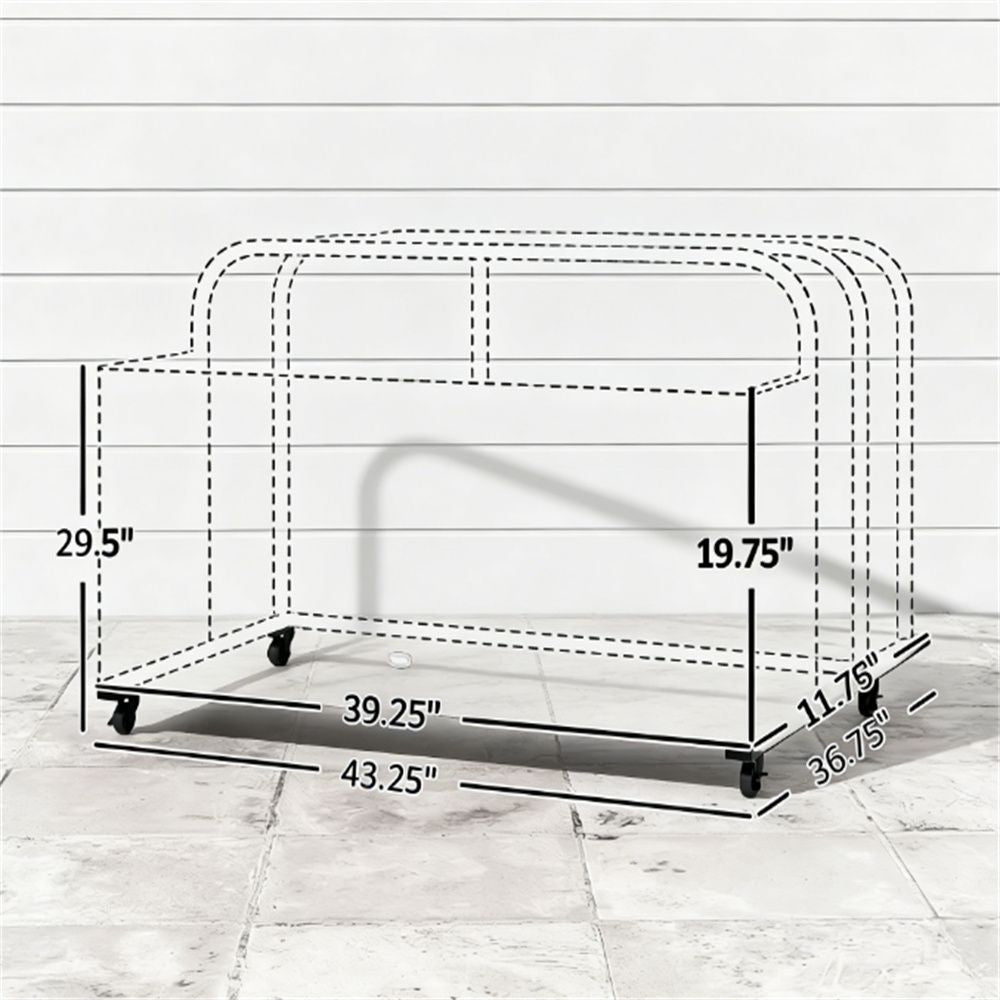Three-Section Pool Float Storage Cart with Wheels
