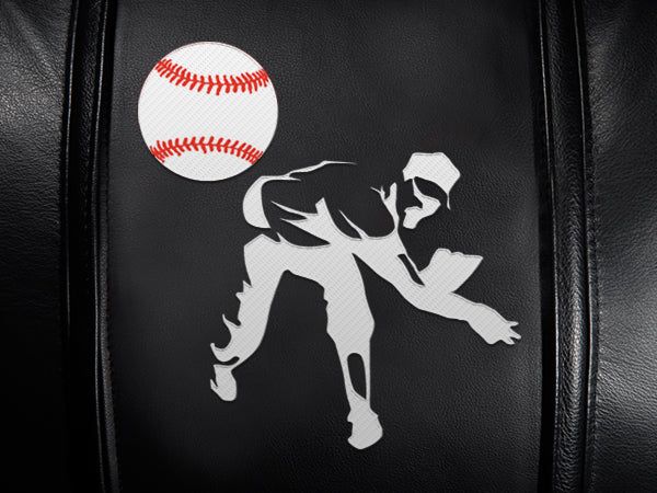Baseball Pitcher Logo Swivel Bar Stool