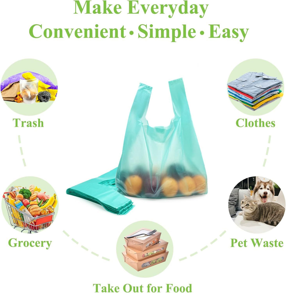 Handled T-Shirt Bags for Grocery and Retail Use