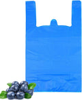 T Shirt Bags, Plastic Grocery Bags with Handles -, Blue (100 Count)