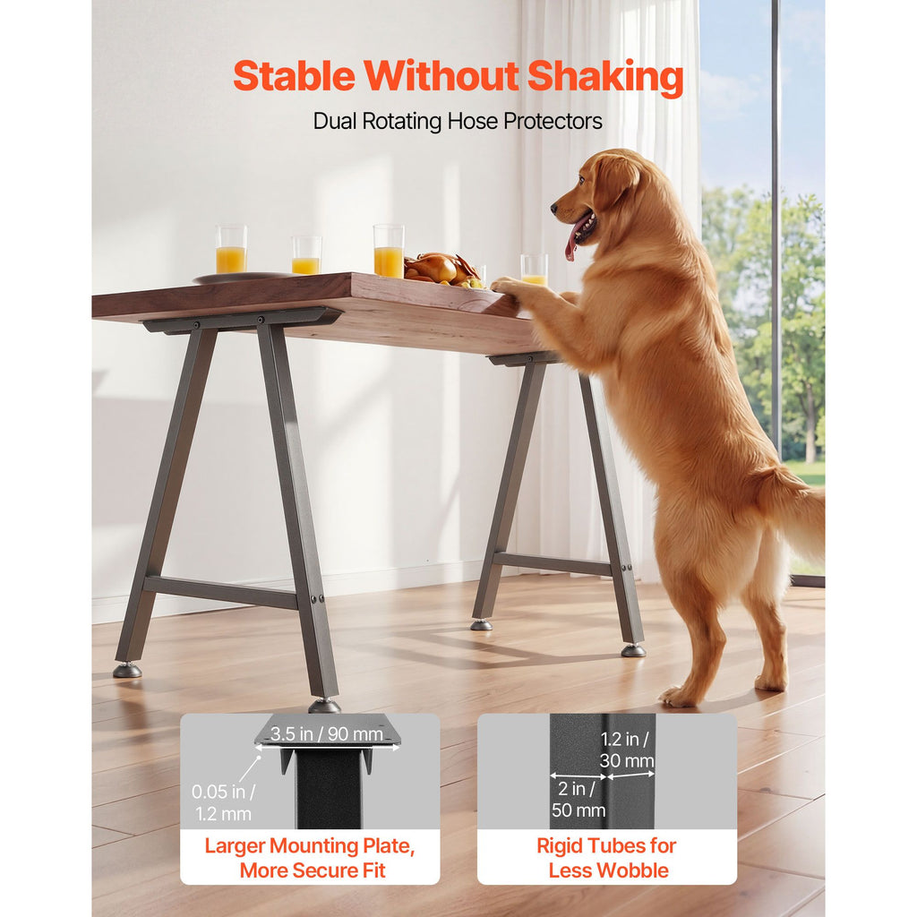 Table Legs, H x W Trapezoid Steel Furniture Legs, Modular Design, Easy