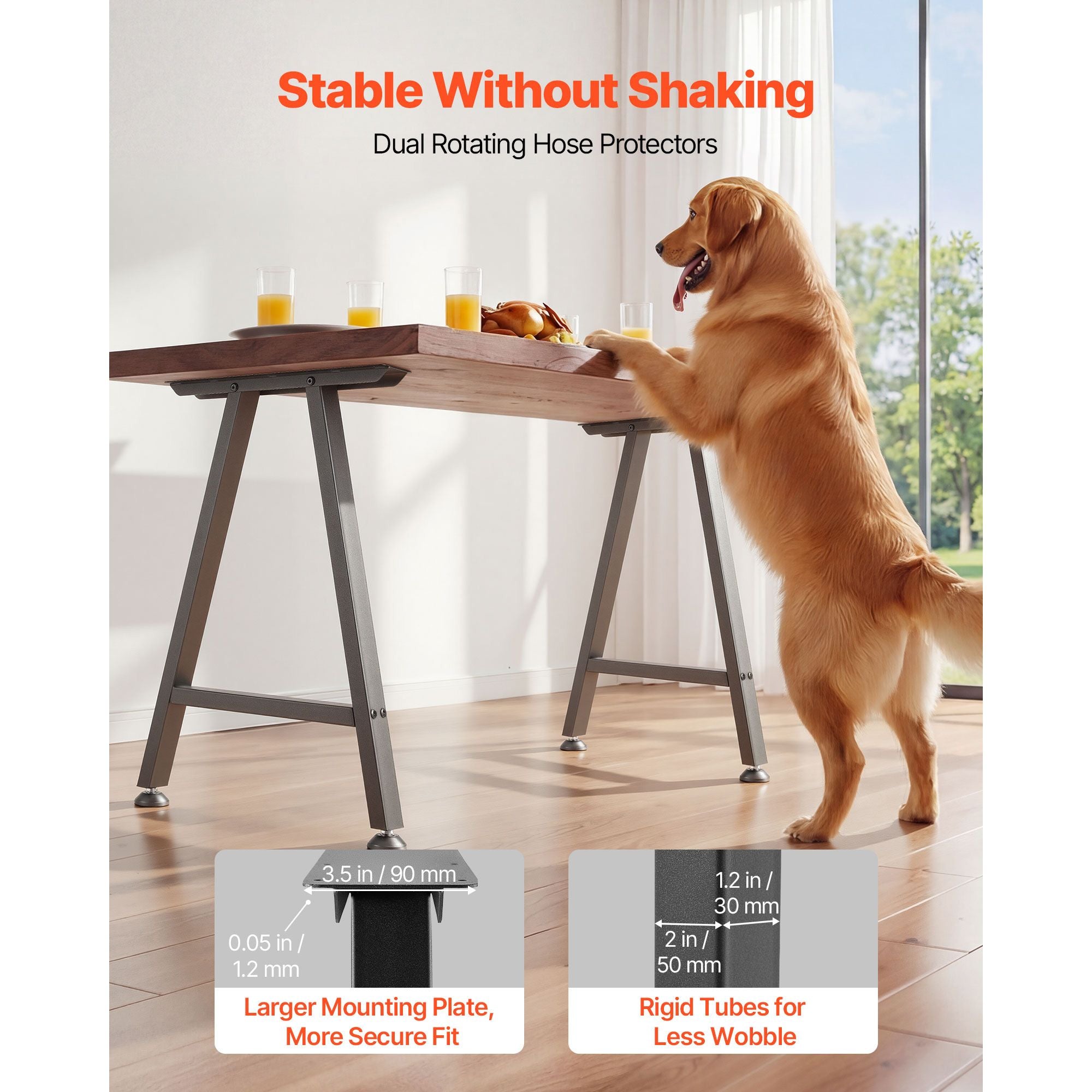 Table Legs, H x W Trapezoid Steel Furniture Legs, Modular Design, Easy