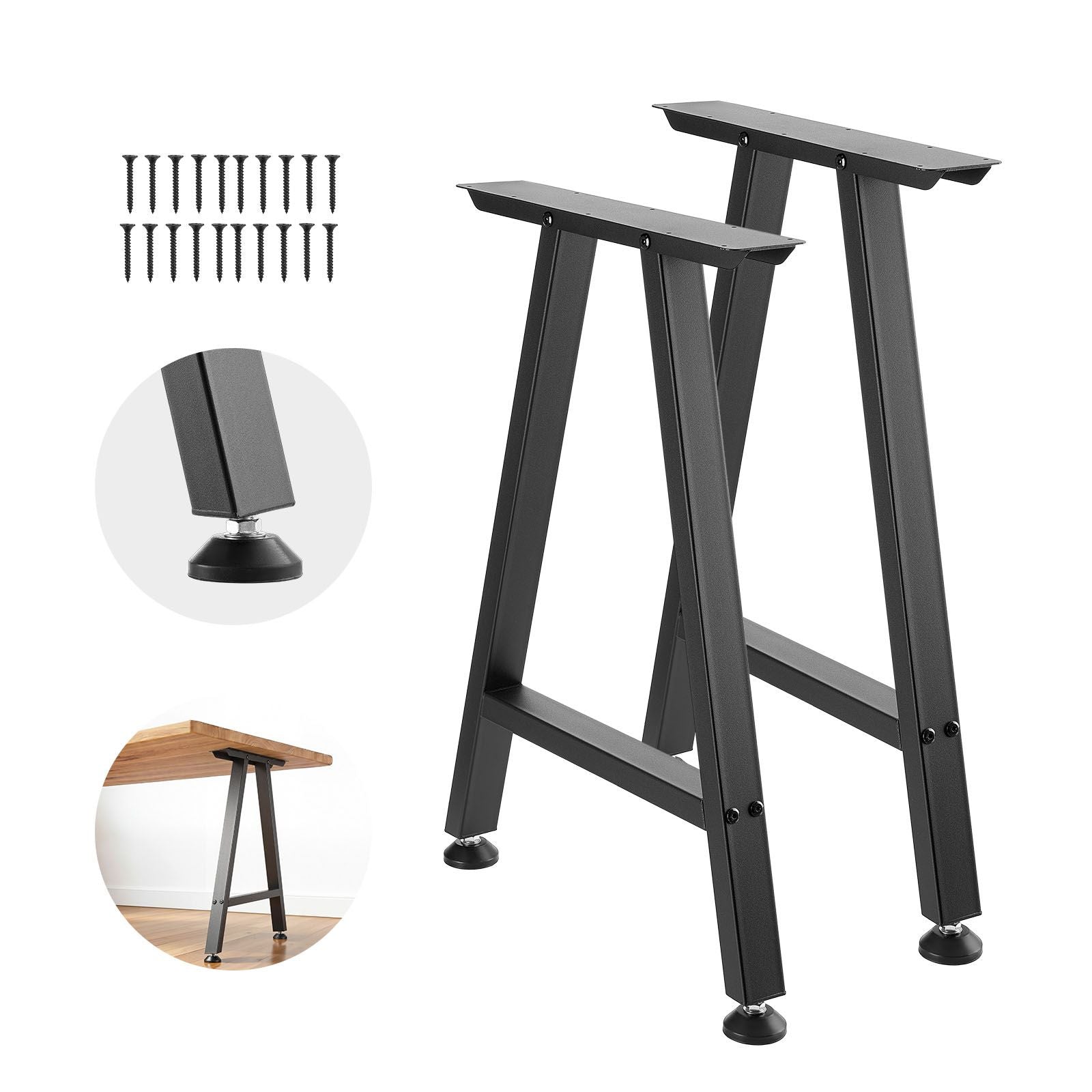 Table Legs, H x W Trapezoid Steel Furniture Legs, Modular Design, Easy
