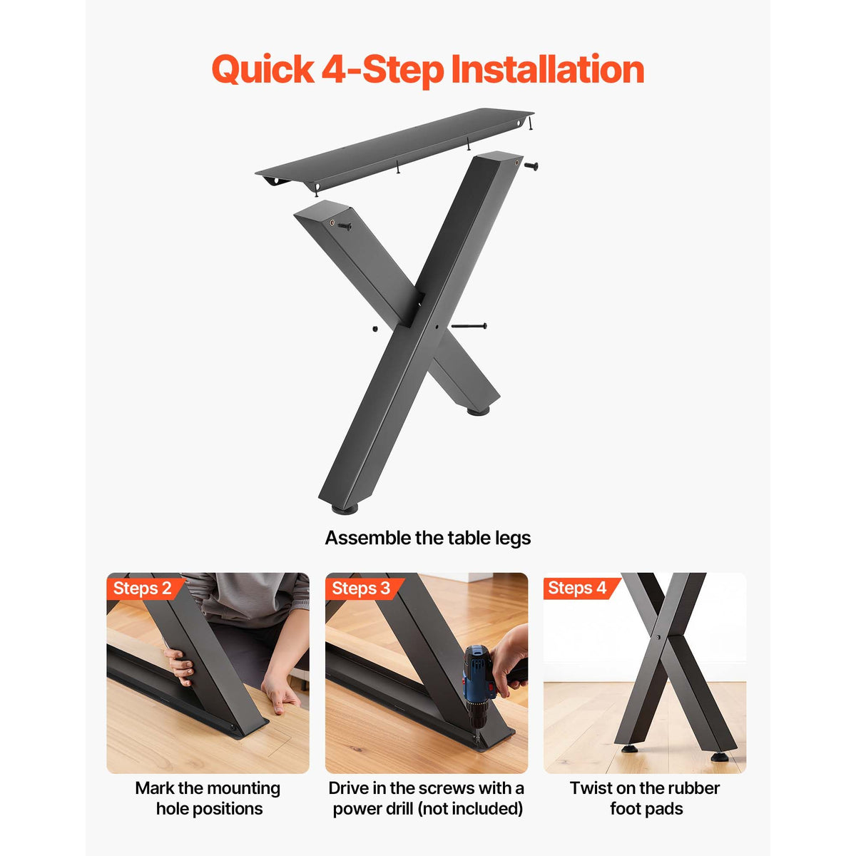 VEVOR Modular X-Frame Furniture Legs