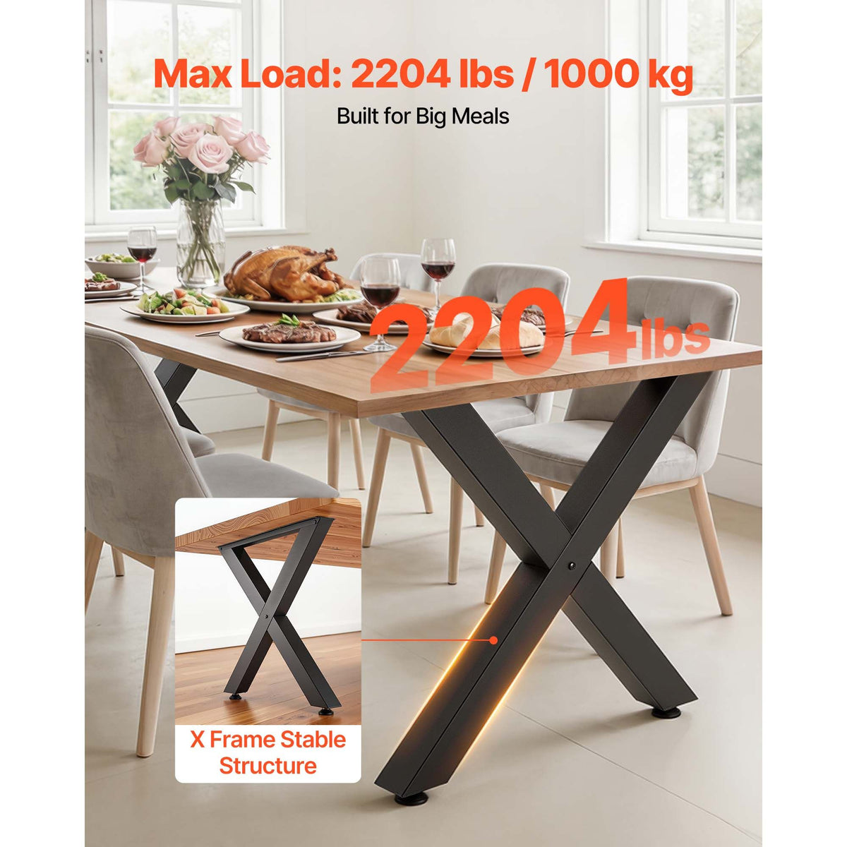 Black Modular X-Frame Table Legs