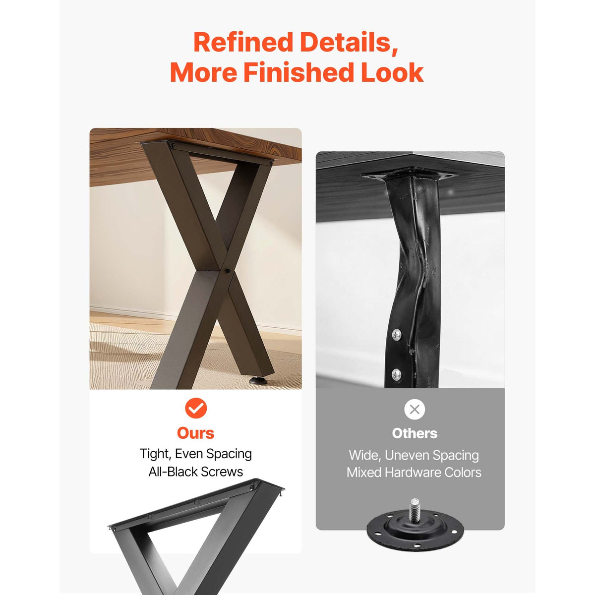 Black Modular X-Frame Table Legs