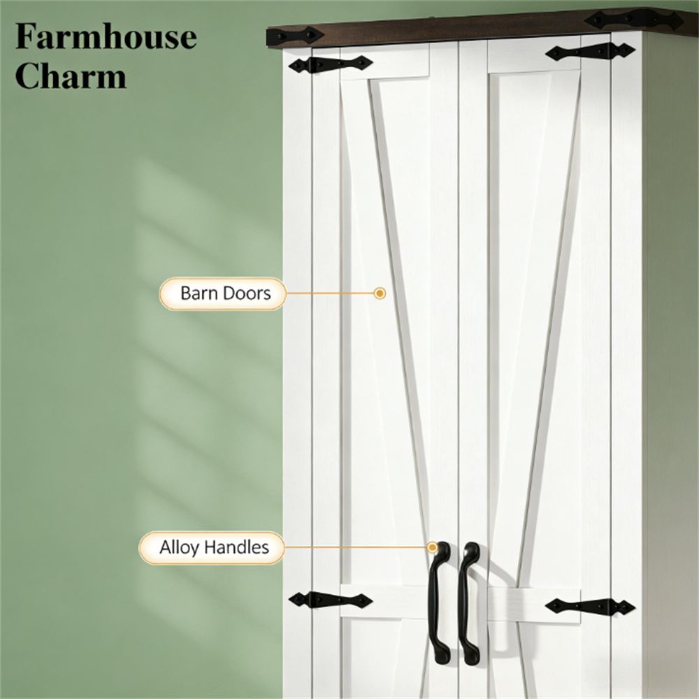 Country-Style Pantry Cabinet with Flexible Storage