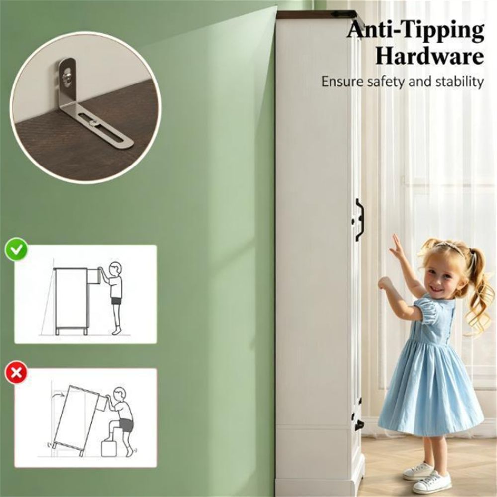 Country-Style Pantry Cabinet with Flexible Storage