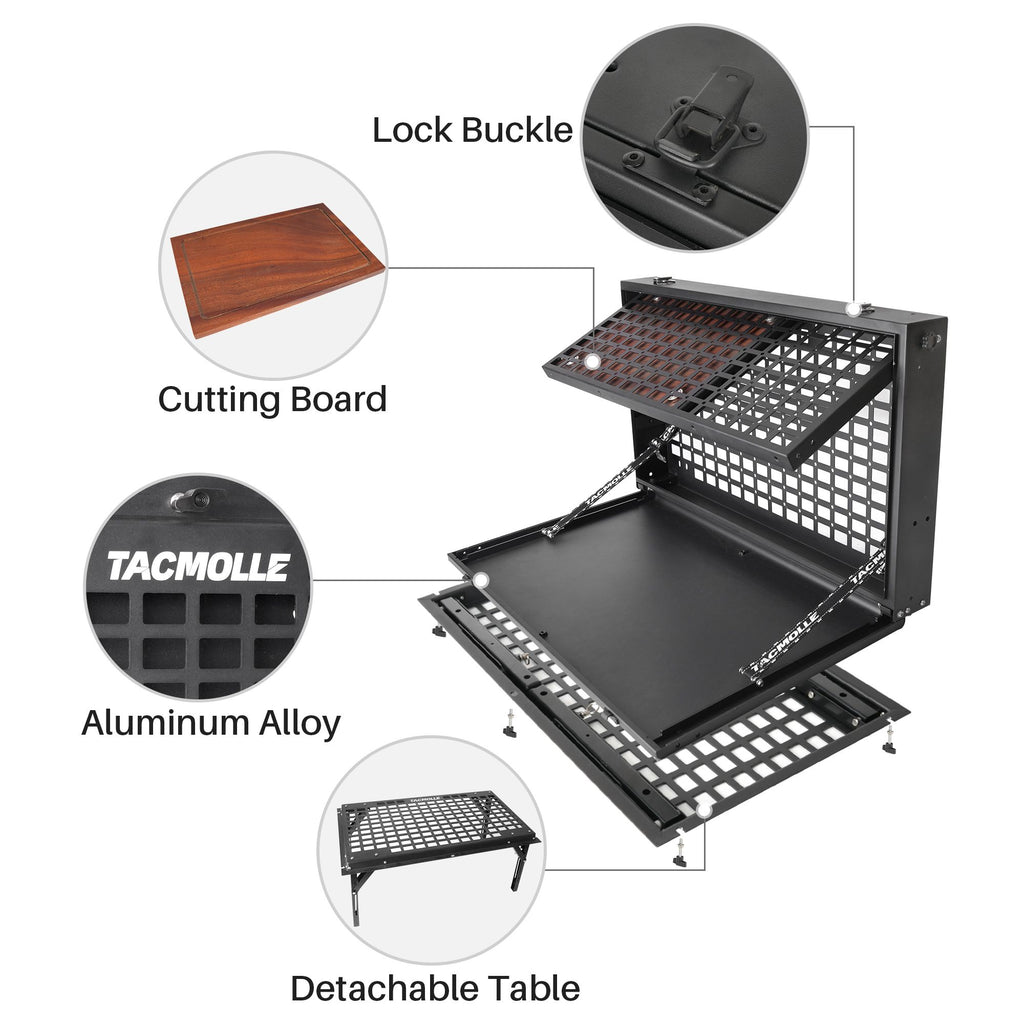 Tailgate Storage Box with Concealed Table for Bronco – Expand Cargo & Workspace