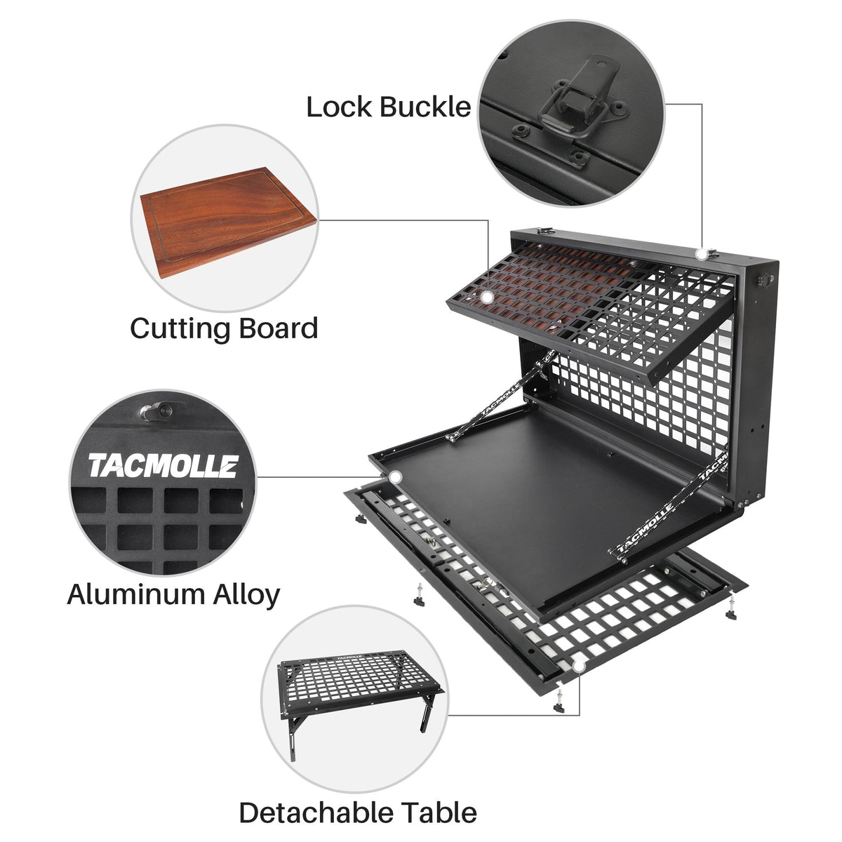 Tailgate Storage Box with Concealed Table for Bronco – Expand Cargo & Workspace