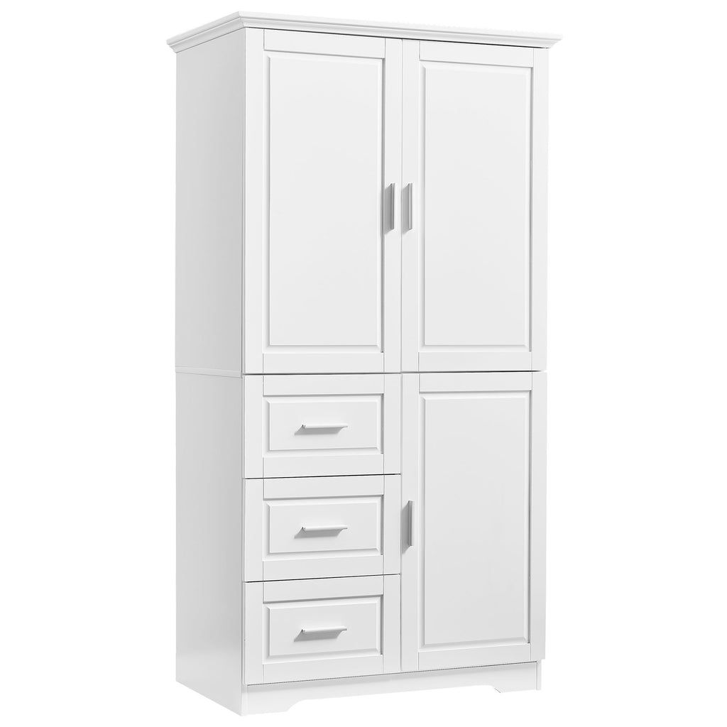 Tall Storage Cabinet with Doors and Three Drawers