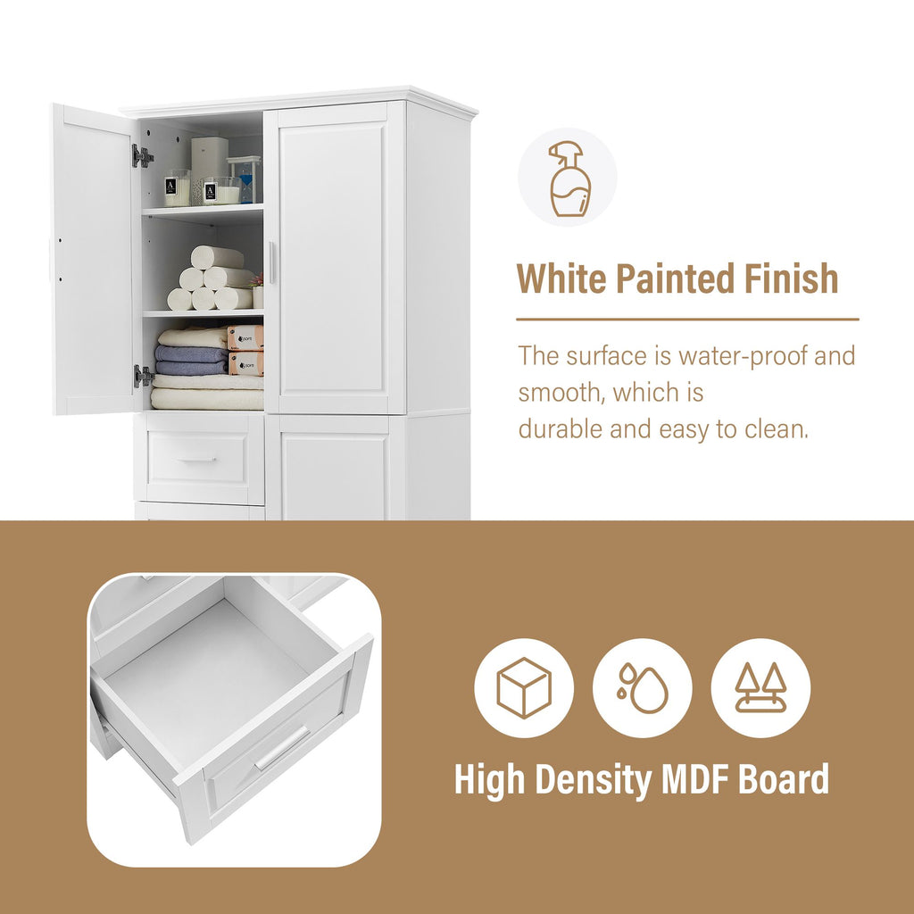 Tall Storage Cabinet with Doors and Three Drawers