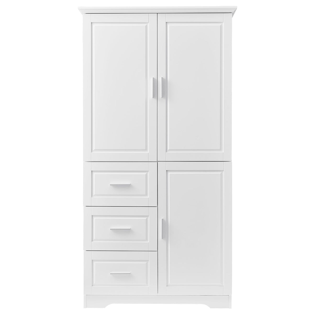Tall Storage Cabinet with Doors and Three Drawers