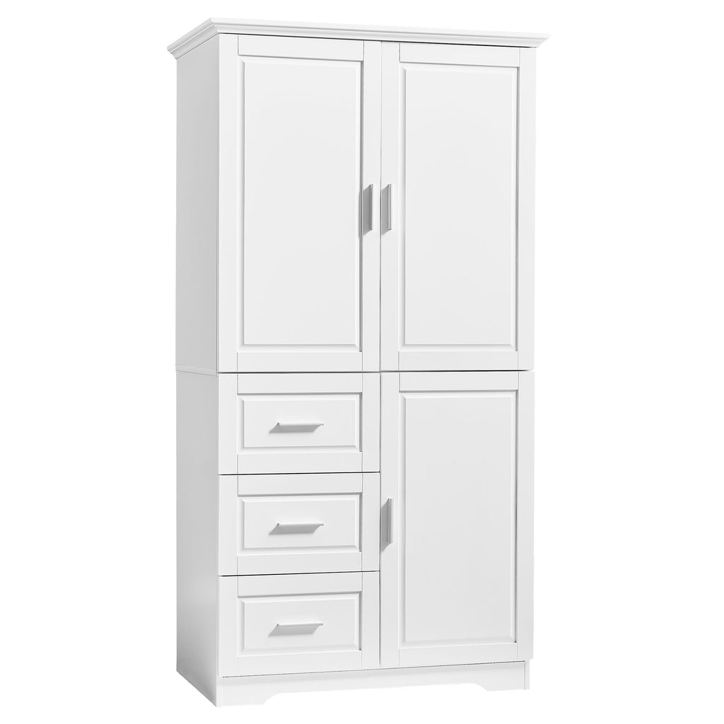 Tall Storage Cabinet with Doors and Three Drawers