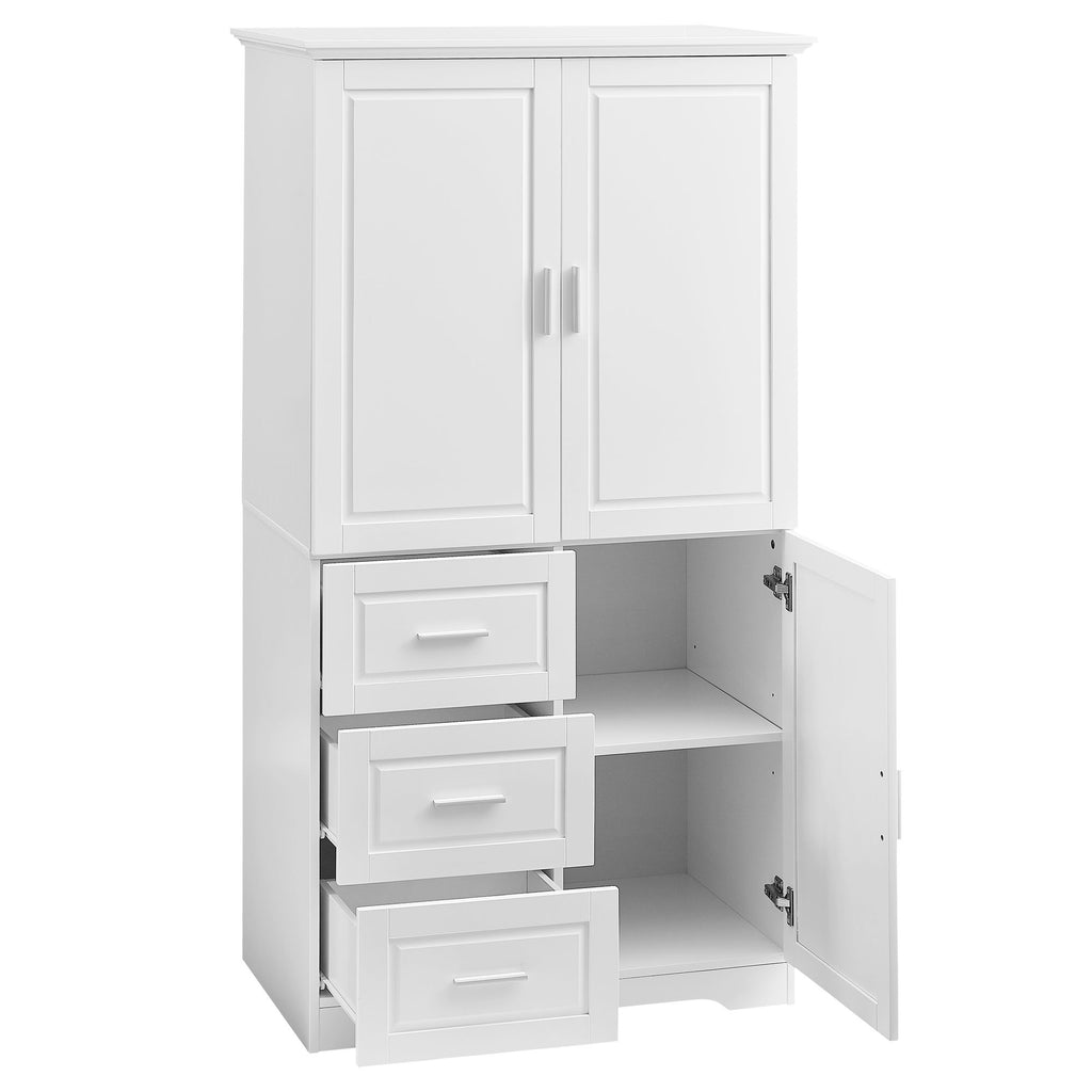 Tall Storage Cabinet with Doors and Three Drawers