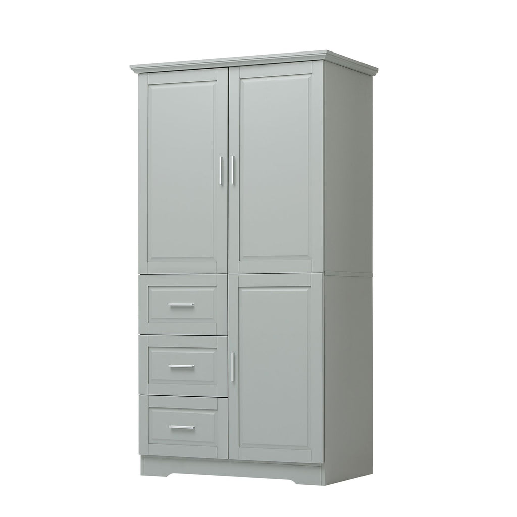 Tall Storage Cabinet with Doors and Three Drawers