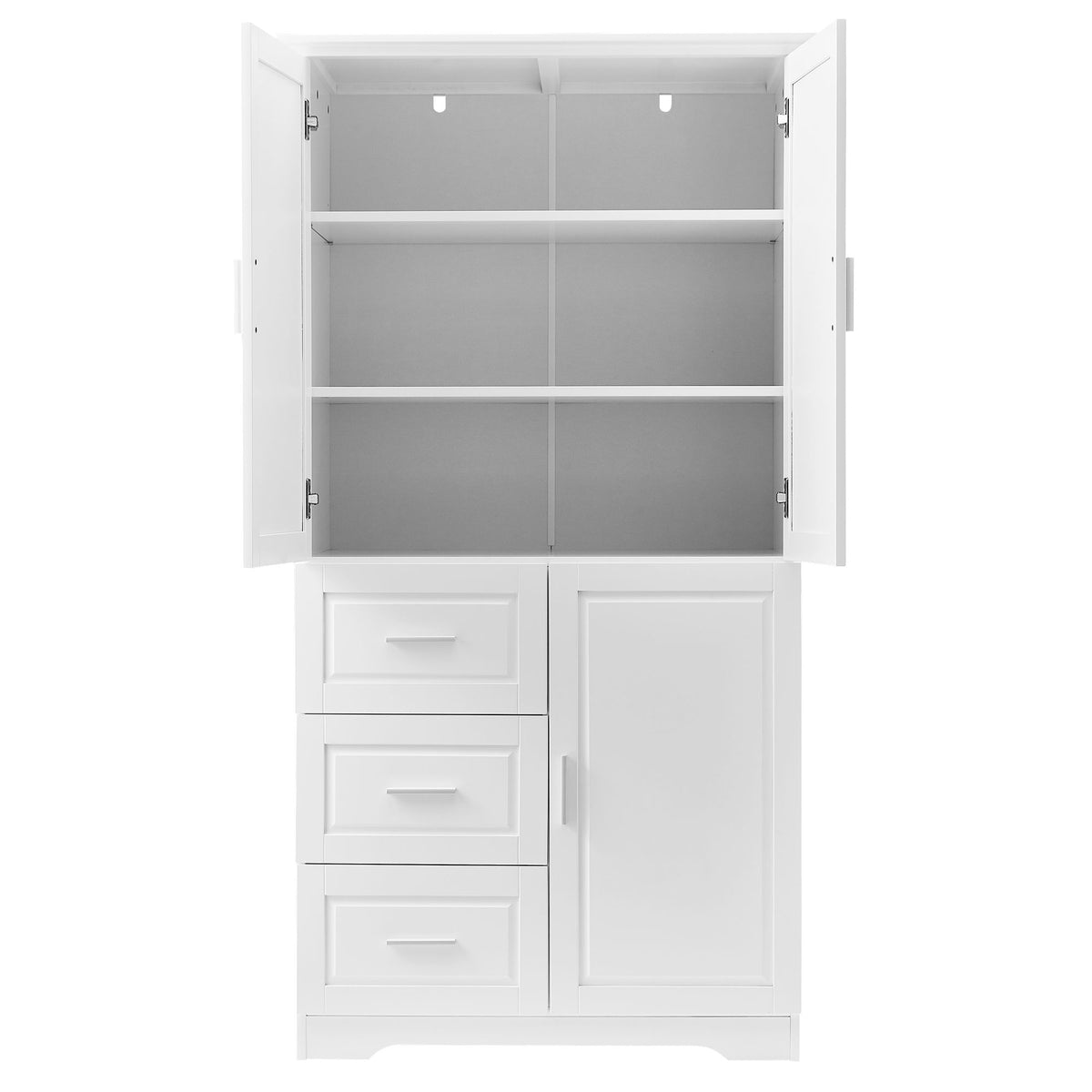 Tall Storage Cabinet with Doors and Three Drawers