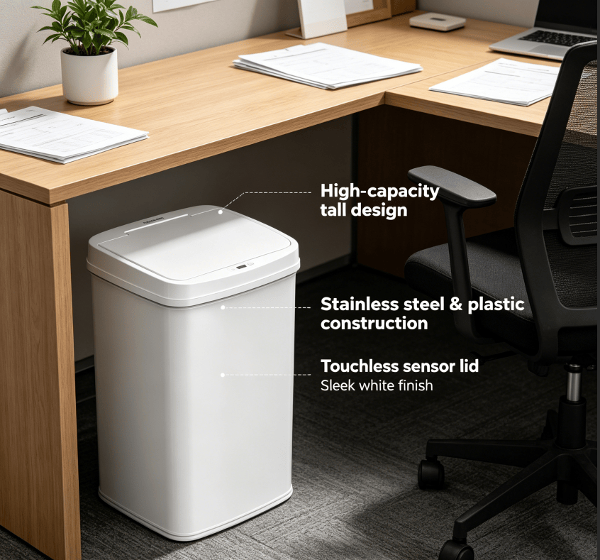 Touchless Sensor Trash Can with Sealed Lid