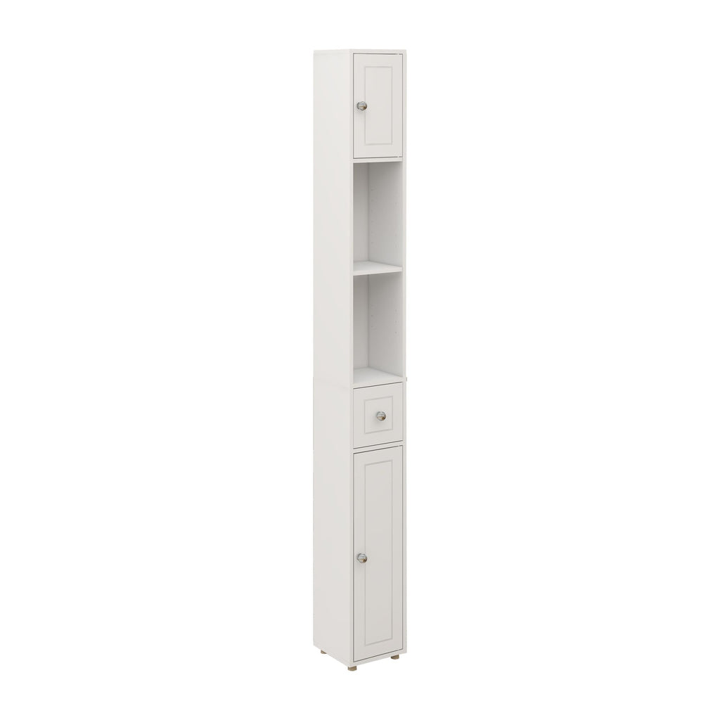 Tall Slim Bathroom Storage Cabinet with Drawer and Adjustable Shelves