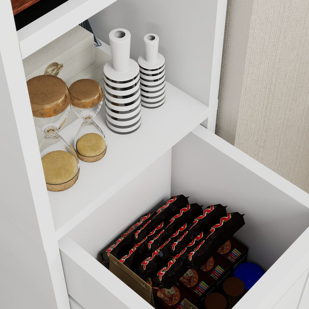 Tall Slim Bathroom Storage Cabinet with Drawer and Adjustable Shelves