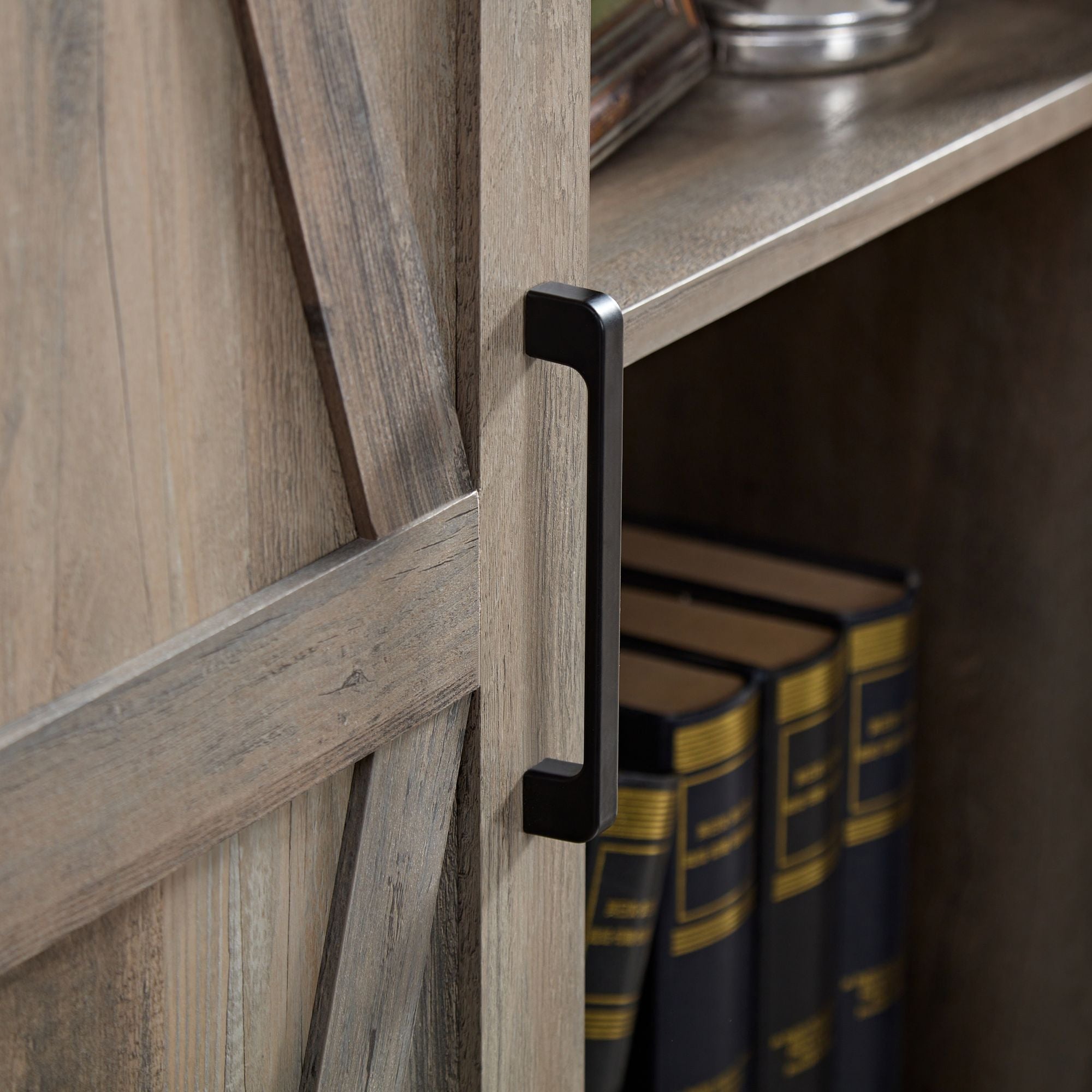 Farmhouse Barn Door Storage Cabinet for Kitchen Pantry