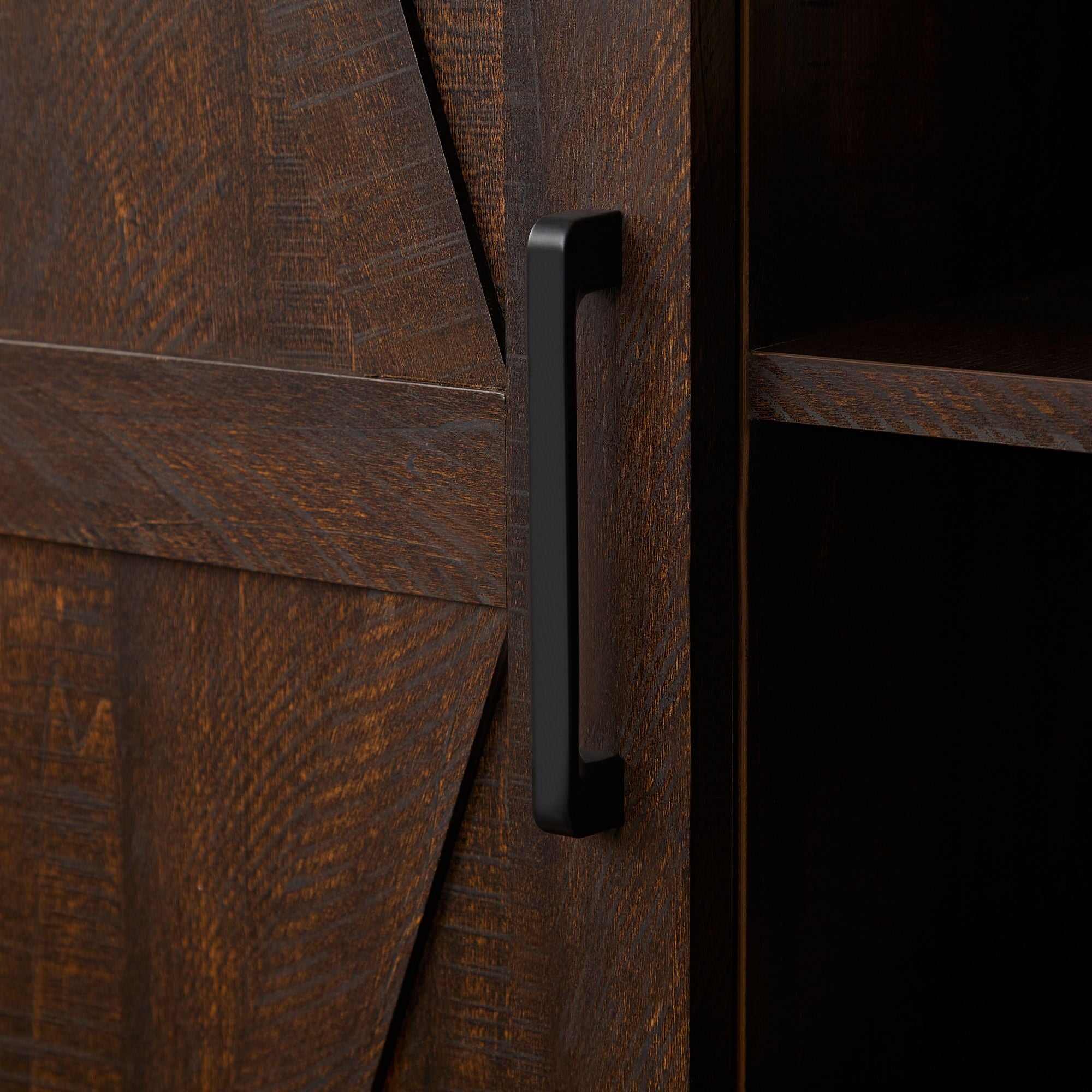 Farmhouse Barn Door Storage Cabinet for Kitchen Pantry