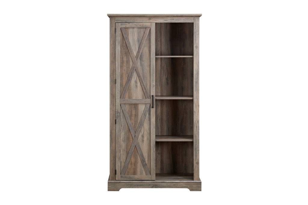 Farmhouse Barn Door Storage Cabinet for Kitchen Pantry