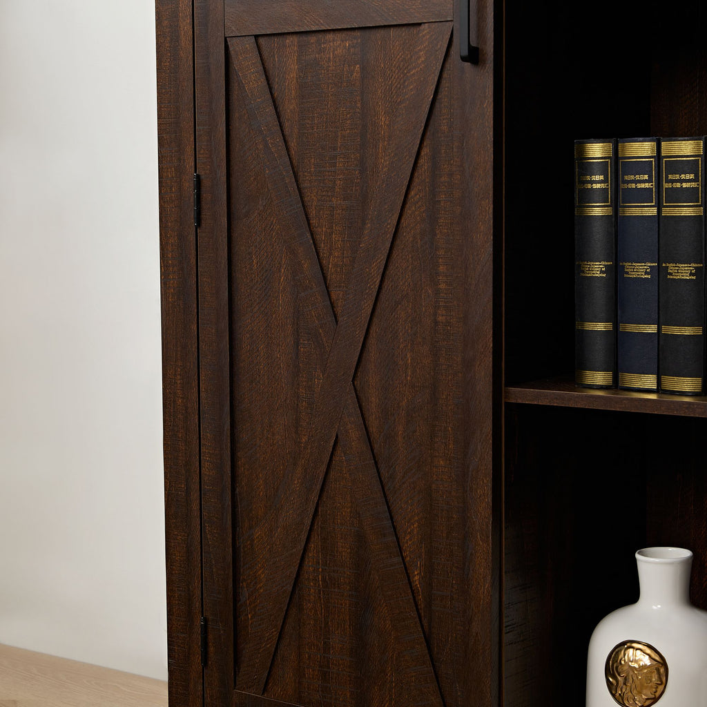 Farmhouse Barn Door Storage Cabinet for Kitchen Pantry