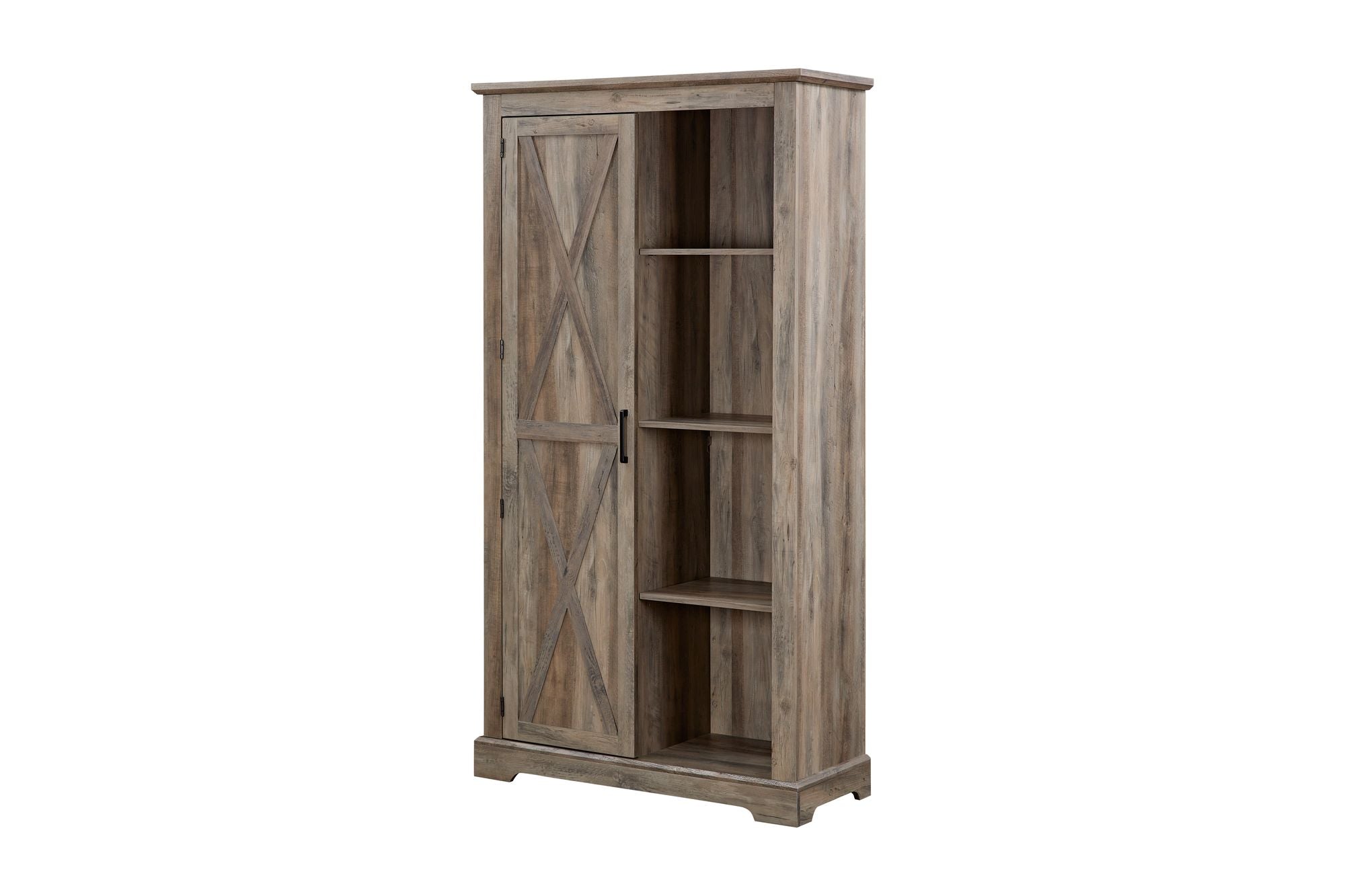 Farmhouse Barn Door Storage Cabinet for Kitchen Pantry